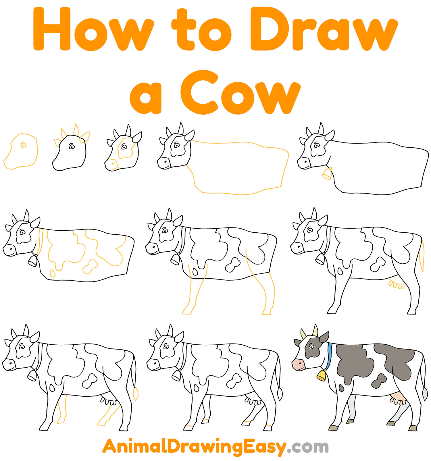 How to Draw a Cow Step by Step